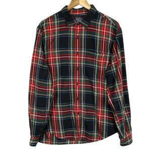 J.Crew Sportsmens Outfitters Tartan Plaid Flannel Shirt Mens L Preppy Holidays